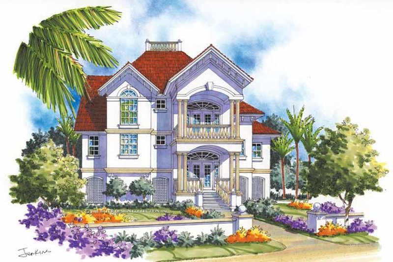 Architectural House Design - Mediterranean Exterior - Front Elevation Plan #930-115