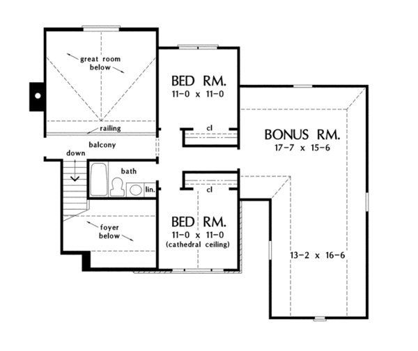 Dream House Plan - Country Floor Plan - Upper Floor Plan #929-926