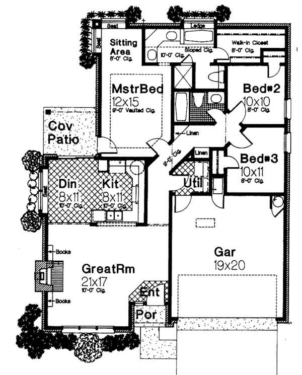 Architectural House Design - Ranch Floor Plan - Main Floor Plan #310-1219