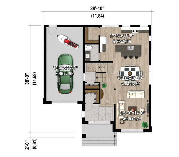 Contemporary Floor Plan - Main Floor Plan #25-5006