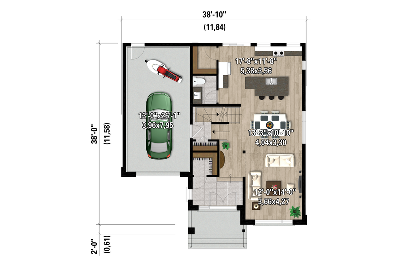 Home Plan - Floor Plan - Main Floor for Contemporary House Plan #25-5006 - 4 bed, 2.5 bath