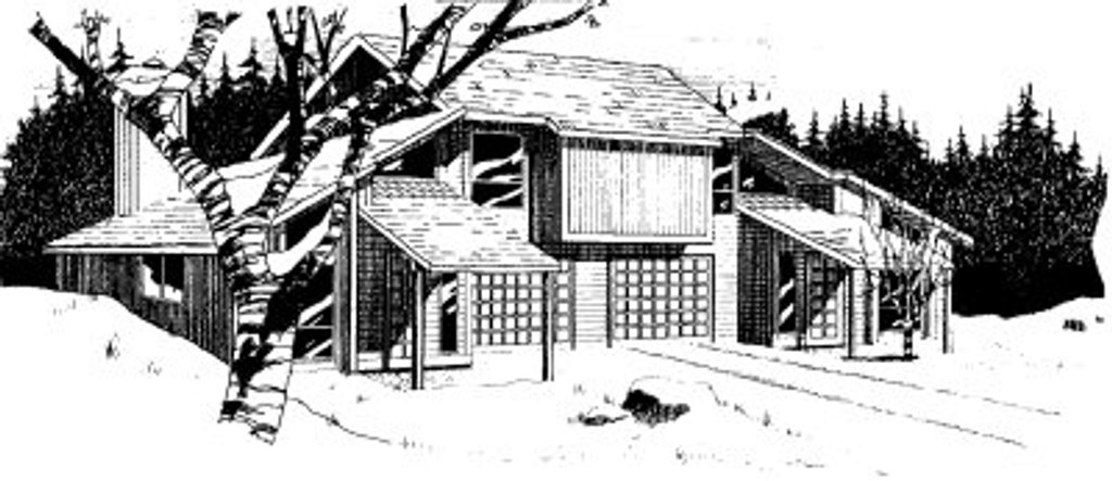 Exterior - Front Elevation 2 House Plan #303-225 - 2 bed, 1.5 bath