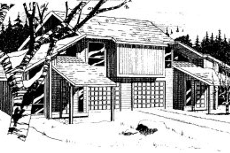Exterior - Front Elevation 2 House Plan #303-225 - 2 bed, 1.5 bath