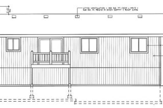 Exterior - Rear Elevation for Traditional House Plan #92-501 - 3 bed, 2 bath