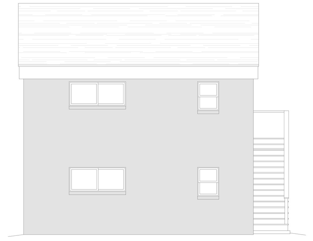 Exterior - Rear Elevation for Beach House Plan #932-1409 - 2 bed, 2 bath