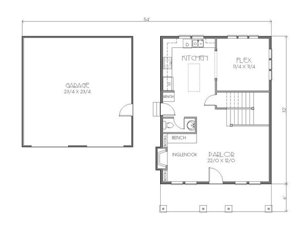 Country Floor Plan - Main Floor Plan #423-37