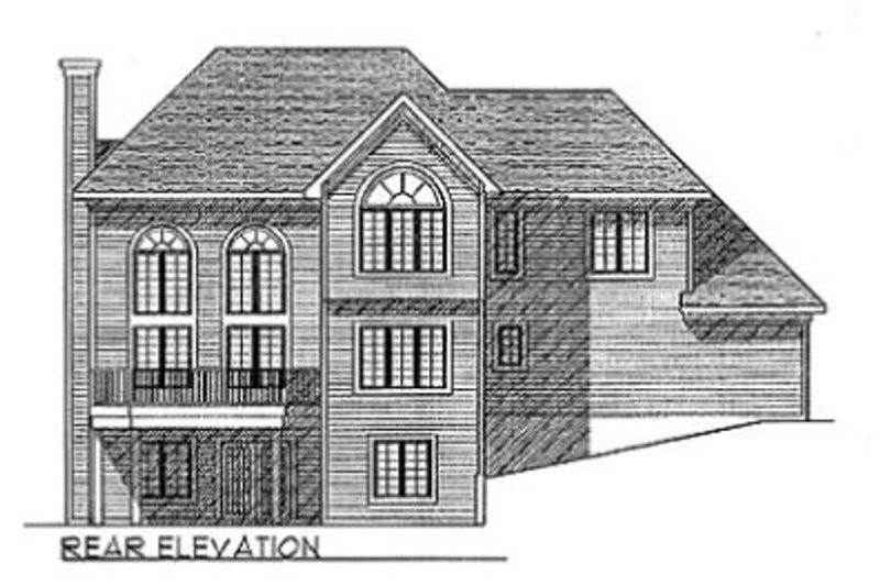 Architectural House Design - Exterior - Rear Elevation for European House Plan #70-501 - 4 bed, 3.5 bath