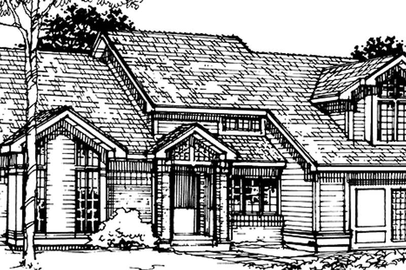 Dream House Plan - Prairie Exterior - Front Elevation Plan #320-1121