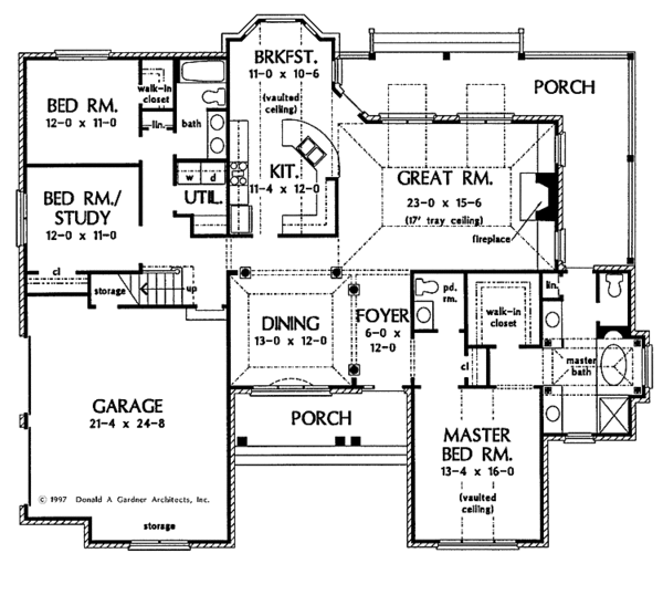 Dream House Plan - Ranch Floor Plan - Main Floor Plan #929-293