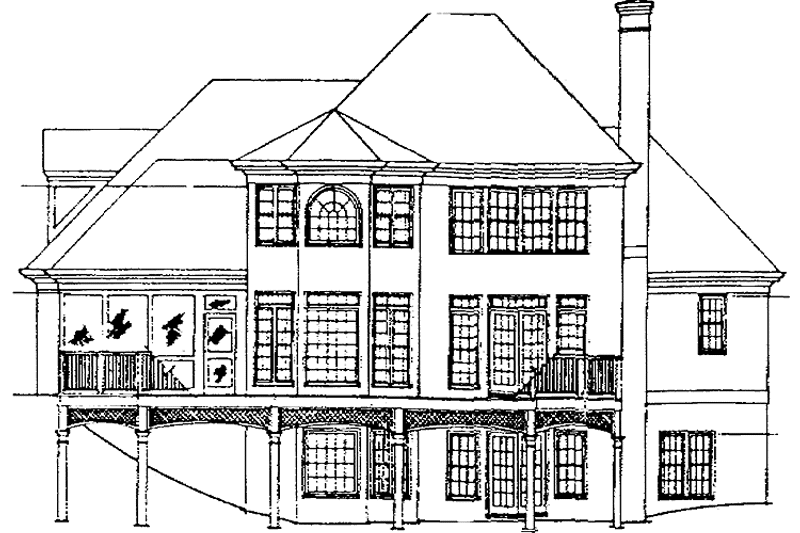 Home Plan - Exterior - Rear Elevation for Colonial House Plan #429-99 - 3 bed, 3 bath