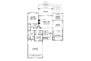 Floor Plan - Main Floor for Cottage House Plan #929-960 - 3 bed, 3.5 bath