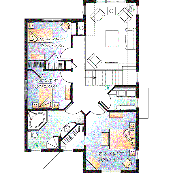 House Plan Design - Traditional Floor Plan - Upper Floor Plan #23-671