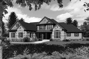 Country Exterior - Front Elevation Plan #48-811