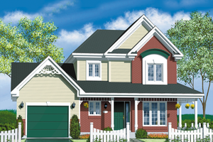 Country Exterior - Front Elevation Plan #25-2026