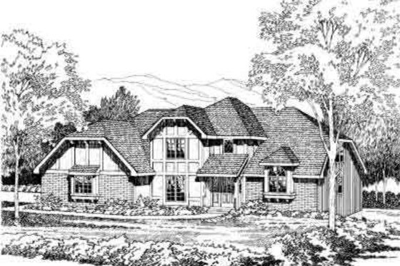 Exterior - Front Elevation for European House Plan #312-241 - 3 bed, 2.5 bath