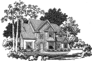 House Design - Exterior - Front Elevation for Tudor House Plan #54-255 - 4 bed, 3 bath