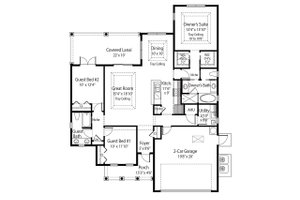 Floor Plan - Main Floor for Mediterranean House Plan #938-22 - 3 bed, 2 bath