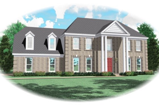 Exterior - Front Elevation for Classical House Plan #81-13650 - 4 bed, 3.5 bath