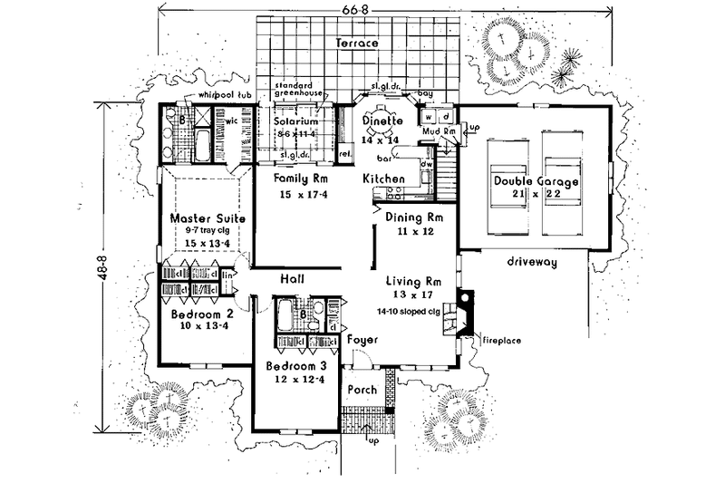 Home Plan - Floor Plan - Main Floor for Traditional House Plan #3-337 - 3 bed, 2 bath