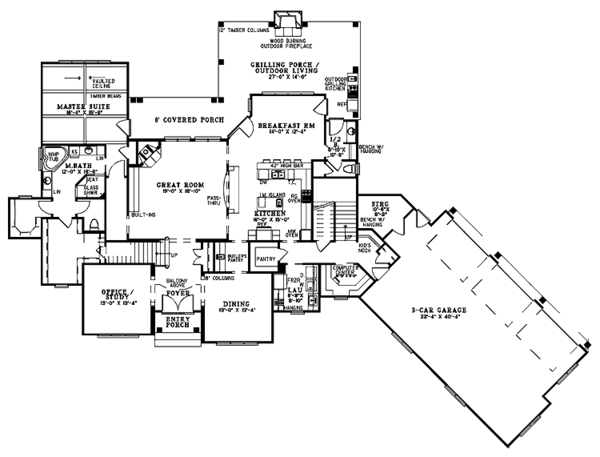 Dream House Plan - European Floor Plan - Main Floor Plan #17-3328