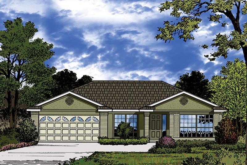 Home Plan - Exterior - Front Elevation 3 for European House Plan #417-848 - 3 bed, 2 bath