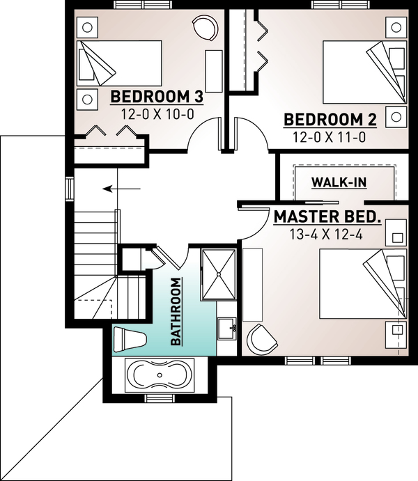 House Design - Country Floor Plan - Upper Floor Plan #23-2407