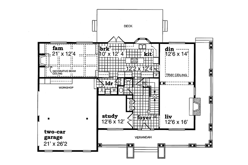 Home Plan - Floor Plan - Main Floor for Victorian House Plan #47-896 - 4 bed, 2.5 bath