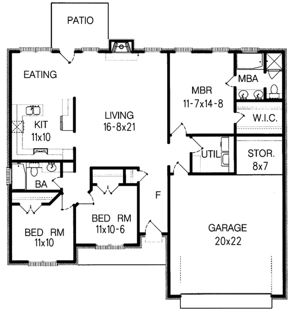 House Plan Design - Ranch Floor Plan - Main Floor Plan #15-353