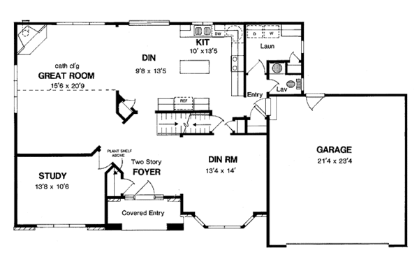 House Plan Design - Traditional Floor Plan - Main Floor Plan #316-219
