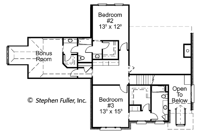 Home Plan - Floor Plan - Upper Floor for Colonial House Plan #429-407 - 3 bed, 3.5 bath