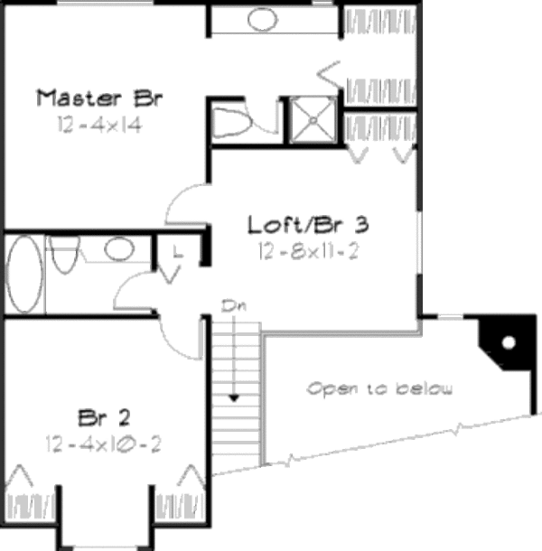 Traditional Floor Plan - Upper Floor Plan #320-376