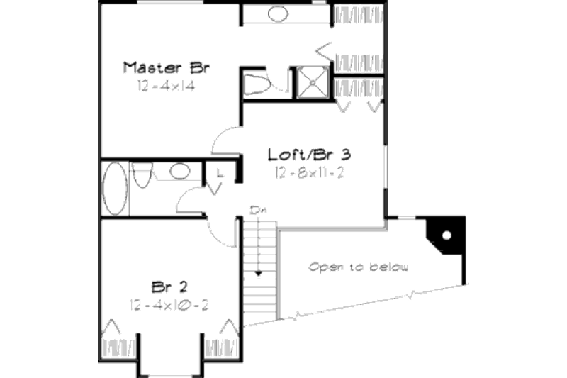 Home Plan - Floor Plan - Upper Floor for Traditional House Plan #320-376 - 2 bed, 2.5 bath