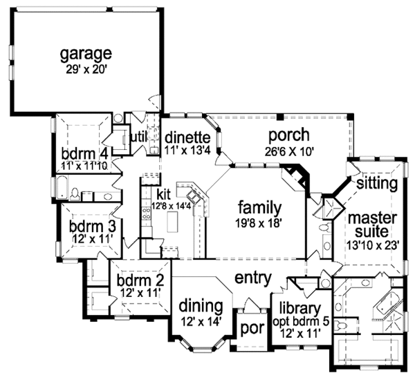 House Plan Design - Country Floor Plan - Main Floor Plan #84-646