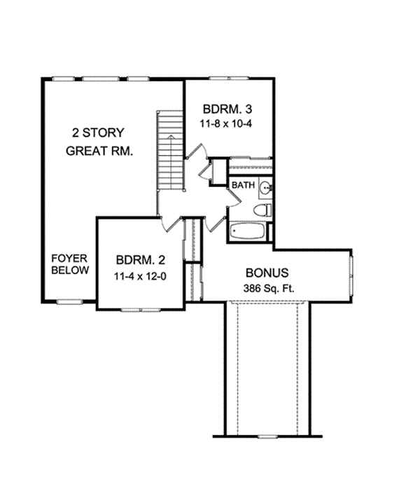 House Design - Country Floor Plan - Upper Floor Plan #1010-6