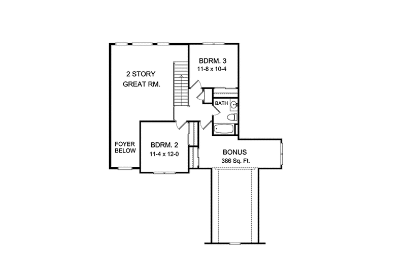 Dream House Plan - Floor Plan - Upper Floor for Country House Plan #1010-6 - 3 bed, 2.5 bath