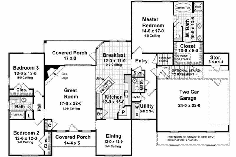 House Plan Design - Floor Plan - Main Floor for European House Plan #21-201 - 4 bed, 3 bath