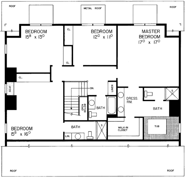 Home Plan - Colonial Floor Plan - Upper Floor Plan #72-699