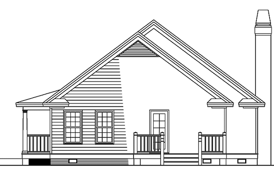 Exterior - Rear Elevation for Craftsman House Plan #929-460 - 2 bed, 2 bath
