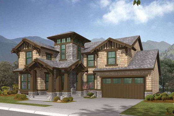 Exterior - Front Elevation 3 for Craftsman House Plan #132-320 - 3 bed, 2.5 bath
