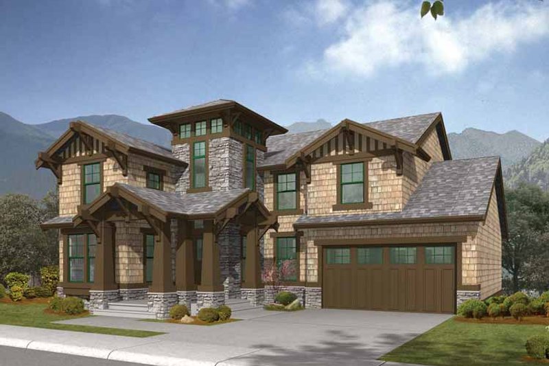 Home Plan - Exterior - Front Elevation 3 for Craftsman House Plan #132-320 - 3 bed, 2.5 bath