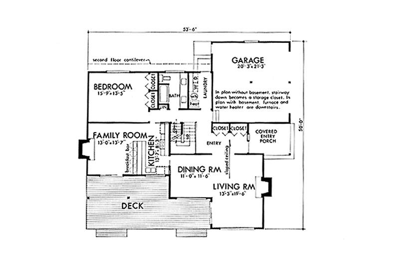 Home Plan - Floor Plan - Main Floor for Prairie House Plan #320-1306 - 5 bed, 2 bath