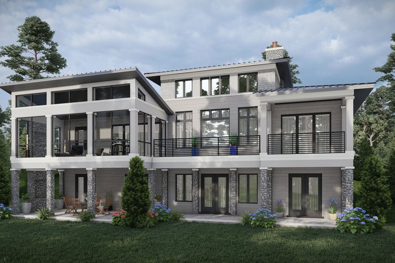Home Plan - Exterior - Rear Elevation 1 for Contemporary House Plan #930-547 - 4 bed, 4.5 bath