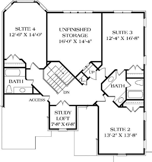 Dream House Plan - Traditional Floor Plan - Upper Floor Plan #453-140