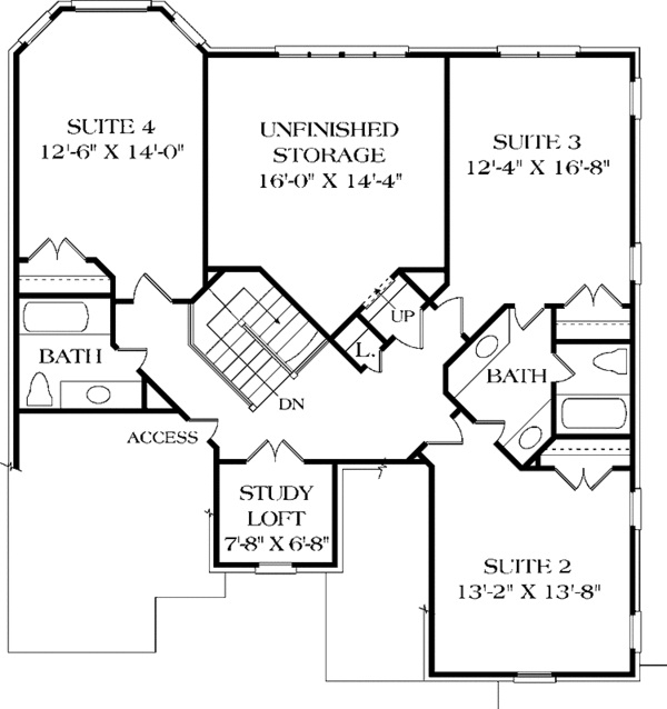 Architectural House Design - Traditional Floor Plan - Upper Floor Plan #453-140