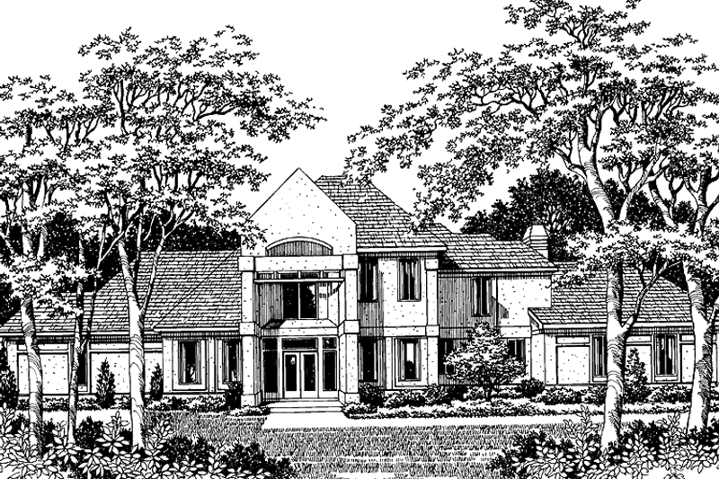 Dream House Plan - Exterior - Front Elevation 3 for Contemporary House Plan #952-34 - 4 bed, 4.5 bath