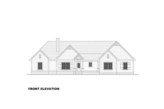 Exterior - Front Elevation 2 for Farmhouse House Plan #1117-21 - 3 bed, 2 bath