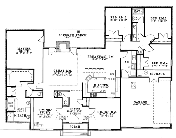 Dream House Plan - Ranch Floor Plan - Main Floor Plan #17-2705