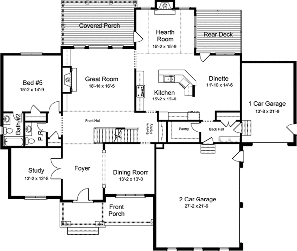 Architectural House Design - European Floor Plan - Main Floor Plan #994-30
