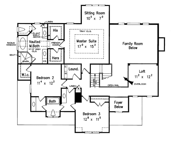 Home Plan - Country Floor Plan - Upper Floor Plan #927-743