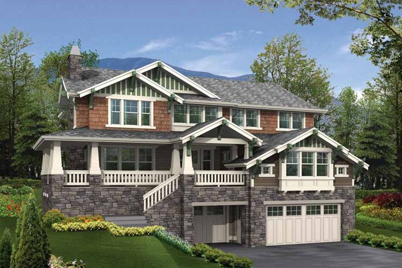 Architectural House Design - Craftsman Exterior - Front Elevation Plan #132-334